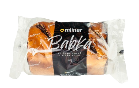 BABKA, BRIOCHE KOLAČ S LJEŠNJACIMA 550g